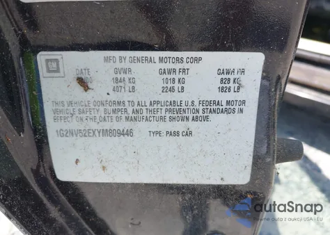 2000 Pontiac Grand Am Gt1 from USA, damaged, VIN 1G2NV52EXYM809446